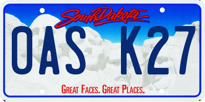 SD license plate 0ASK27