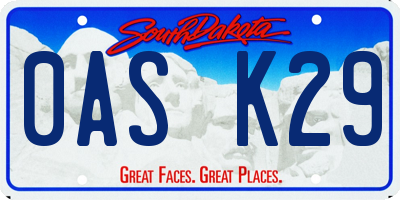 SD license plate 0ASK29