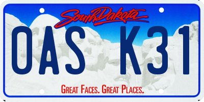 SD license plate 0ASK31
