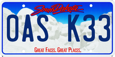 SD license plate 0ASK33
