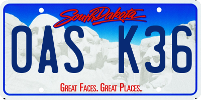 SD license plate 0ASK36