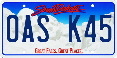 SD license plate 0ASK45