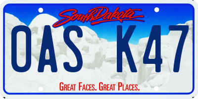 SD license plate 0ASK47