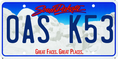 SD license plate 0ASK53