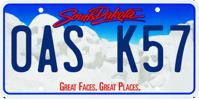 SD license plate 0ASK57