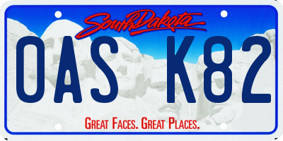 SD license plate 0ASK82