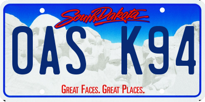SD license plate 0ASK94