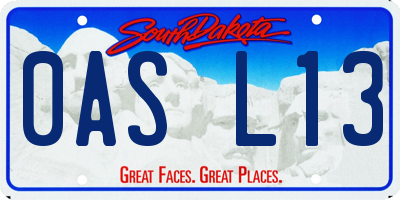 SD license plate 0ASL13