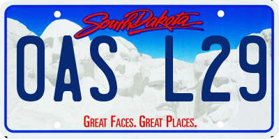 SD license plate 0ASL29