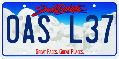 SD license plate 0ASL37