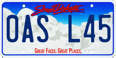 SD license plate 0ASL45