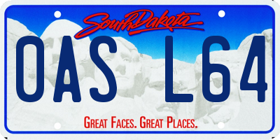 SD license plate 0ASL64