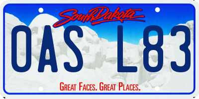 SD license plate 0ASL83
