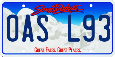 SD license plate 0ASL93