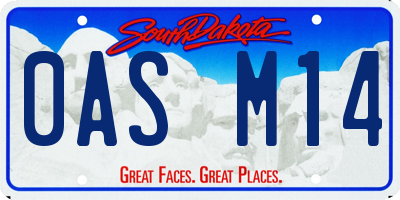 SD license plate 0ASM14