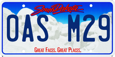 SD license plate 0ASM29