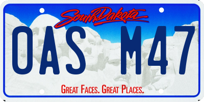SD license plate 0ASM47
