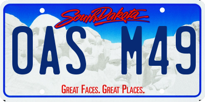SD license plate 0ASM49