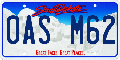 SD license plate 0ASM62