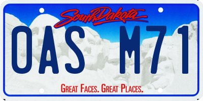 SD license plate 0ASM71