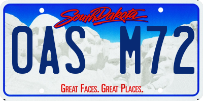 SD license plate 0ASM72