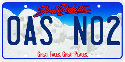 SD license plate 0ASN02