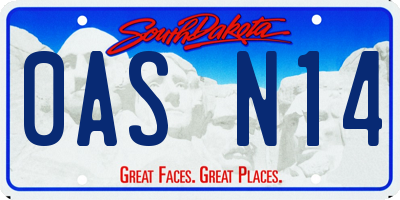 SD license plate 0ASN14