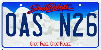 SD license plate 0ASN26