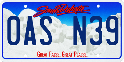 SD license plate 0ASN39