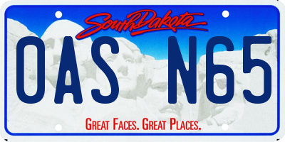 SD license plate 0ASN65