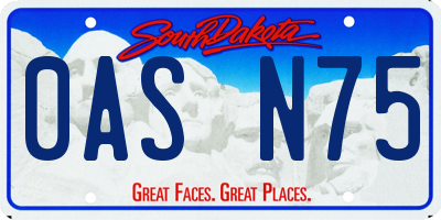 SD license plate 0ASN75