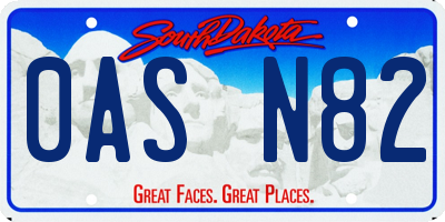 SD license plate 0ASN82