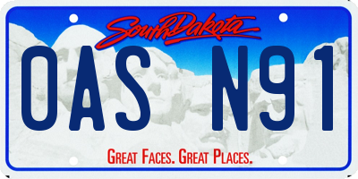 SD license plate 0ASN91
