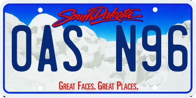 SD license plate 0ASN96