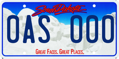 SD license plate 0ASO00