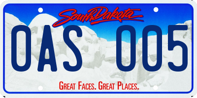SD license plate 0ASO05