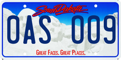 SD license plate 0ASO09