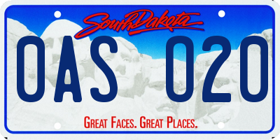 SD license plate 0ASO20