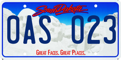 SD license plate 0ASO23