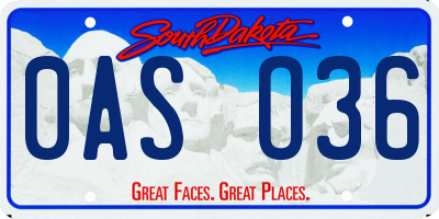 SD license plate 0ASO36