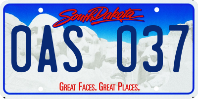 SD license plate 0ASO37