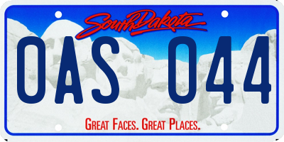 SD license plate 0ASO44