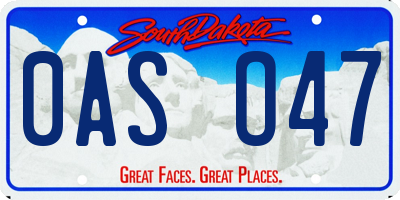 SD license plate 0ASO47