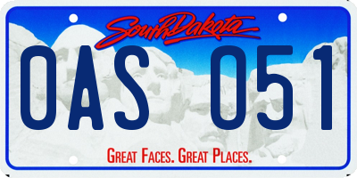 SD license plate 0ASO51