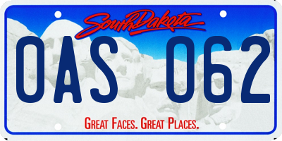 SD license plate 0ASO62