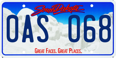 SD license plate 0ASO68