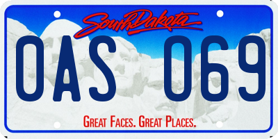 SD license plate 0ASO69