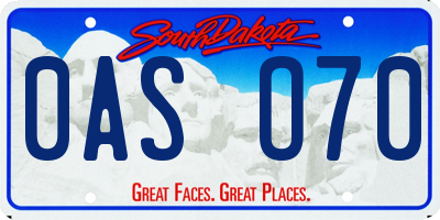 SD license plate 0ASO70