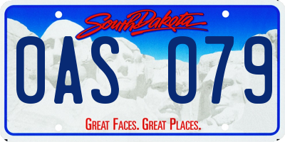 SD license plate 0ASO79