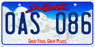 SD license plate 0ASO86